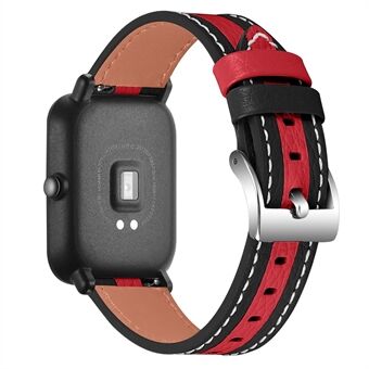 20 mm Smart urrem til Huami Amazfit GTS/Bip/Bip Lite farve splejsningsdesign Kohud læder erstatningsbånd