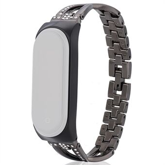 Til Xiaomi Mi Band 3/4 Smart Watch X Design Urrem i rustfrit Steel med Rhinestone-dekor