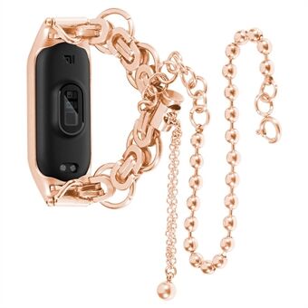 Til Xiaomi Mi Band 5/6 to rækker rustfrit Steel Stilfuldt urbånd udskiftning håndledsrem