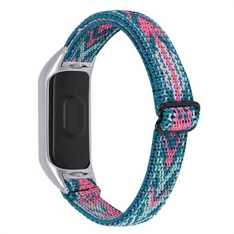 Til Xiaomi Mi Band 3/4 Nylon flettet urrem udskiftning Justerbar elastisk håndledsrem