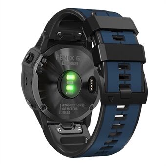 Til Garmin Descent G1 / Fenix 7 / Fenix 6 Pro / Fenix 5 Plus Dual Color Silikone håndledsrem Smart Watch Bånd 22 mm