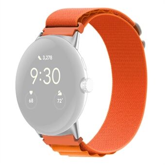 Til Google Pixel Watch Nylonbånd G-Hook Sport flettet vævet urrem med sølvforbindelse