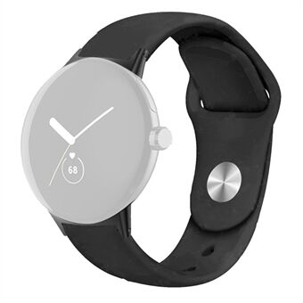 Til Google Pixel Watch Silikone Sport Watch Band Quick åndbar rem Armbånd - Sort