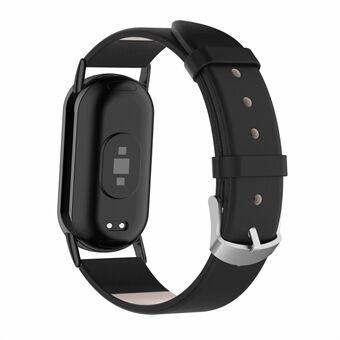 Udskiftningsarmbånd til Xiaomi Smart Band 8 ægte kolæderur-armbånd med stik