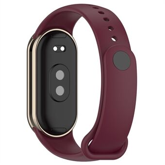 Til Xiaomi Smart Band 8 Silikone urremme Udskiftning af rem med metalstik