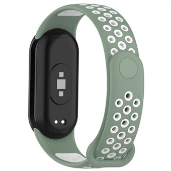 Til Xiaomi Smart Band 8 Silikone urremme Dobbeltfarvet sportsrem med silikonestik