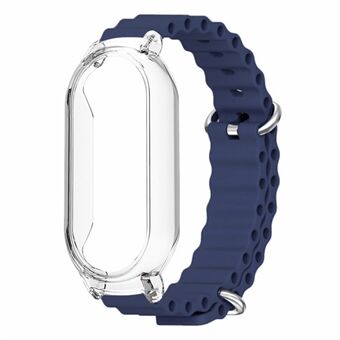 Til Xiaomi Smart Band 8 Silikone urrem Justerbar Ocean Watch Band med gennemsigtig urkasse