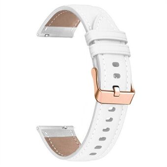 Til Garmin Forerunner 265S / 255S / Venu 2S urbånd 18mm ægte ko læder håndledsrem, rosa guld spænde