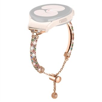 Kobberurrem til Samsung Galaxy Watch4 40mm 44mm / Watch4 Classic 42mm 46mm / Watch 5 40mm 44mm, Rhinestone Decor Armbånd med Connector