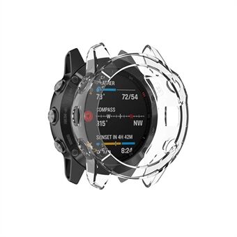 Til Garmin Fenix 6/6 Pro Transparent TPU Anti-drop urramme beskyttende etui