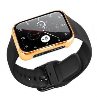 Til Oppo Watch 2 46 mm galvanisering etui hårdt pc-beskyttelsescover med anti-slid hærdet glasfilm