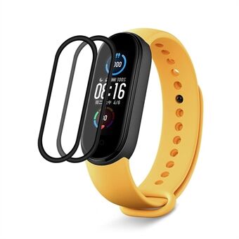 ENKAY 2 stk Curved Edge PC + PMMA skærmbeskytter fuld lim til Xiaomi Mi Band 5/6 komplet belægning