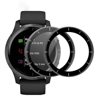 ENKAY 2 stk til Garmin Venu 2 45 mm/Vivoactive 4 45 mm komplet dækkende 3D buet blød pc- Edge + HD PMMA skærmbeskyttelsesfilm