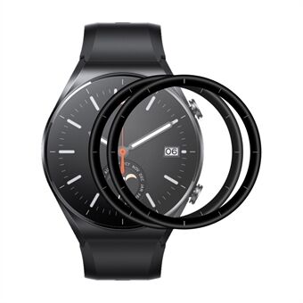 ENKAY 2 stk/sæt skærmbeskytter til Xiaomi Watch S1, 3D buet blød pc- Edge + PMMA fuld dækning anti-ridse ultra klar film