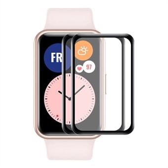 ENKAY 2 stk/sæt Watch Screen Protector til Huawei Watch Fit, fuld dækning HD Clarity 3D Curved Soft PC Edge + PMMA Film Guard