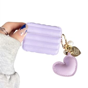 For Pro Fashionable Down Jacket Pattern Earphone Case Leather+TPU Anti-scratch Protective Cover with Heart Pendant