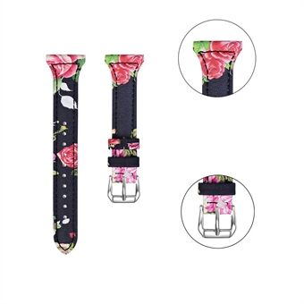 Udskiftningsurrem i ægte læder med blomstermønster 22 mm til Samsung Gear S3 Classic/ Frontier