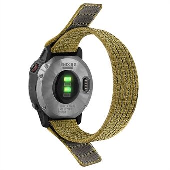 Til Garmin Tactix 7 Pro / Fenix 7X / 6X Pro erstatningsnylonurrem 26 mm justerbar Magic Tape håndledsrem - gul