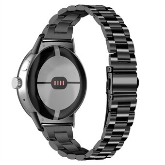 Til Google Pixel Watch Stilfuldt 3 perler, rustfrit Steel Smart urbånd Business Casual erstatningshåndledsrem