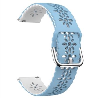 Hollow Plum Blossom Watch Band til Samsung Galaxy Watch6 / Watch6 Classic / Watch 5 / Watch 5 Pro / Watch4 / Watch4 Classic , 20 mm silikone tofarvet rem