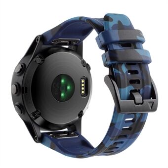 Silikone urrem til Garmin Fenix ​​7X / 6X, Camouflagemønster 26 mm Quick Release Casual Rem