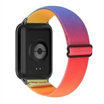 For Xiaomi Smart Band 8 Pro Nylon-flettede Urrem Hurtigudløsende Elastisk Urrem.