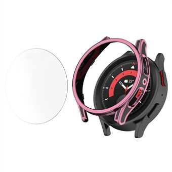 Til Samsung Galaxy Watch 5 44 mm / Watch4 44 mm Smart Watch Case Anti-drop PC-cover med hærdet glas skærmbeskytter