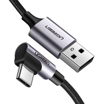 UGREEN 70255 3M flettet ekstra lang albuedesign USB 2.0 til Type-C aluminium 18W hurtigopladningskabel