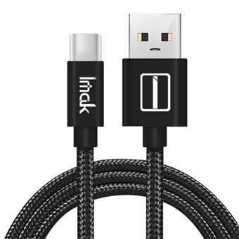 IMAK vævet mønster 1.0M Type-C USB Data Sync Ladekabel til Samsung Huawei