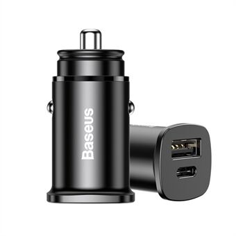 BASEUS PPS BS-C15C Smart Biloplader Type-C PD + USB Hurtigopladende Biladapter - Sort