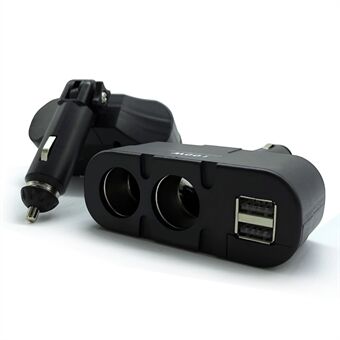 180-Degree Foldable Car Charger 3-Socket 2-Port USB Splitter Adapter Multi Socket Car Cigarette Lighter Power Outlet