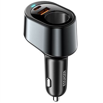 ESSAGER 120W USB+Type-C biloplader adapter med cigarettænderstik