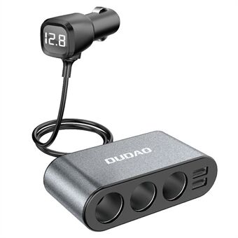 DUDAO R1Pro 80W Biloplader 2 USB-porte + 3 Cigaretlighter Adapterstik