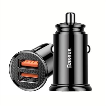 BASEUS biloplader Dual QC3.0 30W QC3.0/QC2.0/SCP/PE+/AFC - Sort