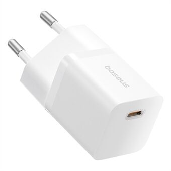 BASEUS GaN5 Hurtigoplader 25W Type-C Port Vægoplader Adapter (Mini), EU-stik