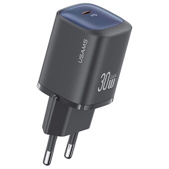 USAMS CC251 Hurtig GaN Oplader PD 30W Ultra-Kompakt Power Delivery Vægadapter, EU-Stik