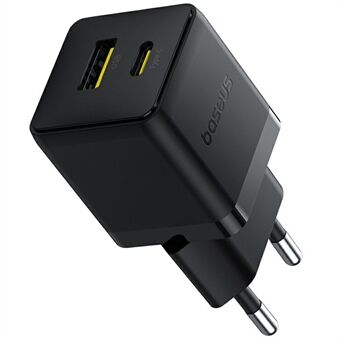 BASEUS Palm USB+Type-C Dual Port 20W Hurtigoplader EU-stik Vægopladningsadapter