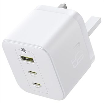 BASEUS Palm Fast Charger Bærbar 2 Type-C+USB-A 65W GaN Strømadapter, UK-stik