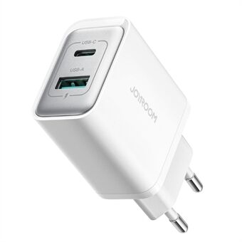 JOYROOM JR-TCF15 30W Vægoplader USB-C+USB-A Dobbeltport PD Hurtigopladningsadapter, EU-stik