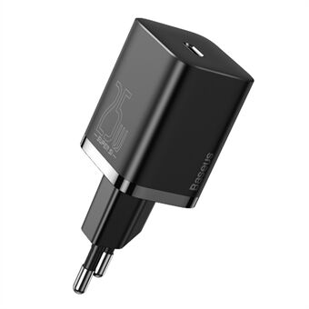 BASEUS Super Si Quick Charger Type-C 25W EU Plug PD Hurtigopladende Strømadapter - Sort