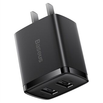 BASEUS Kompakt Oplader 2U 10.5W Vægoplader Bærbar Mini Opladerblok med Dobbelt USB-porte (CN-stik)