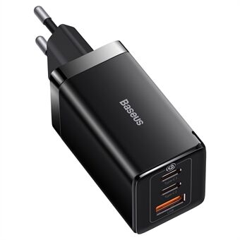 BASEUS GaN5 Pro Vægoplader 2 Type-C + 1 USB 65W Hurtigopladning Rejse GaN Oplader EU Stik Adapter