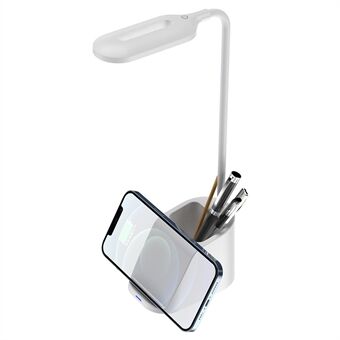 HT-507 3-i-1 Øjenbeskyttelses LED Bordlampe 15W Telefon Trådløs Oplader Penneholder