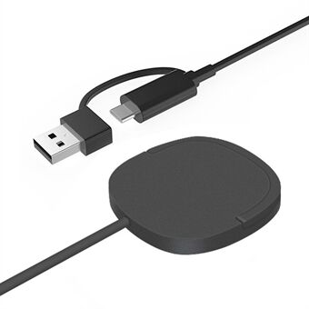 W-91 15W Magnetisk Trådløs Oplader med USB+Type-C 2-i-1 Forbindelseskabel og Foldbar Stand