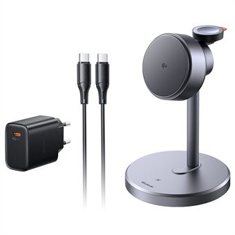 MCDODO CH-2462 MagQ Qi2 Trådløs Oplader med EU-Stik Adapter, 3-i-1 Opladningsstation Stand - Sort