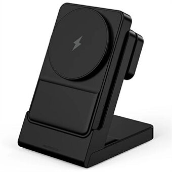 YF-P7 Ur / Høretelefon / Mobiltelefon 3-i-1 Opladestand Aftagelig 15W Magnetisk Trådløs Oplader Power Bank