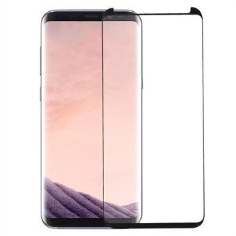 RURIHAI til Samsung Galaxy S8 SM-G950 3D buet fuldlim fuldt hærdet glas skærmbeskytter Film + skærmbeskytter skubplade - sort