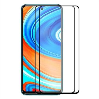 ENKAY 2 stk/sæt fuld lim 0,26 mm 9H 2,5D hærdet glas fuld skærmbeskytter cover til Xiaomi Redmi Note 9