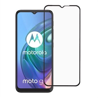 Anti-eksplosion fuld dækning silketryk fuld lim hærdet glas skærmbeskytter til Motorola Moto G10 / Motorola Moto G30 - Sort