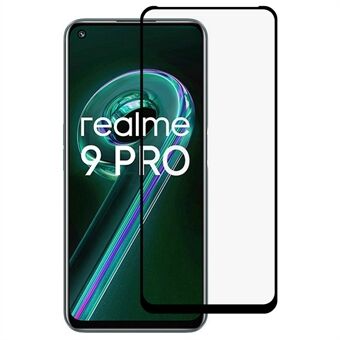 Til Realme 9 Pro 5G/Realme V25 5G 9D Silkeprint i fuld størrelse skærmbeskytter Sidelim Anti-ridse hærdet glasskjold